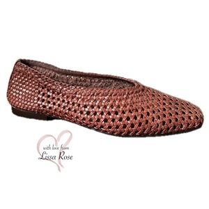 Woven Leather Mylie Ballet Flat Slip-on in Brown Cherry Wood (Madewell)